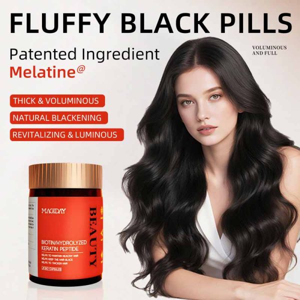 MAGIDAY BLACK BEAUTY CAPSULES · HAIR & SKIN VITALITY FORMULA